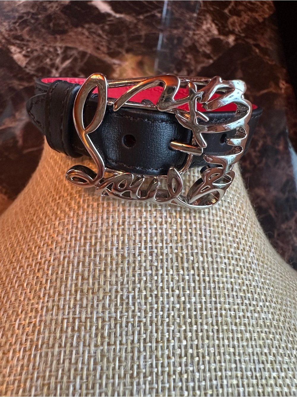 Christian Louboutin Giddy Up bracelet.  Leather